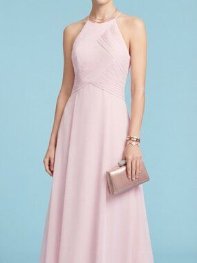 Light Pink Halter Floor Length Formal Dress